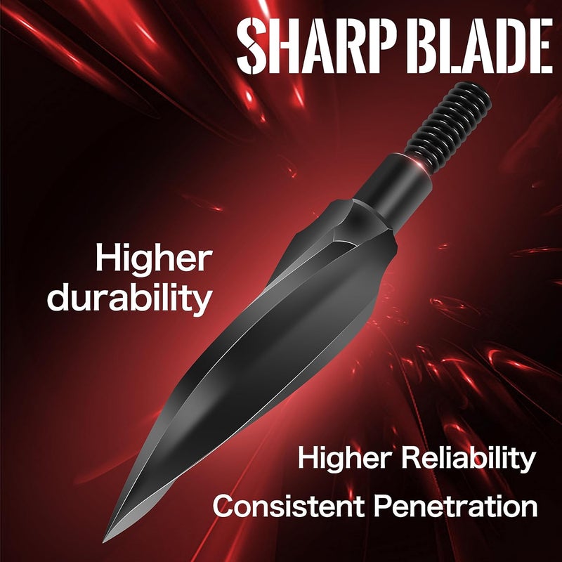 Sunya Broadheads 100/120/125/150 Grain Traditional Archery Arrow Tips for Compound, Recurve Bow & Crossbow, Pack of 12 - Image 3